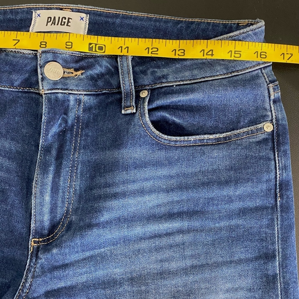 PAIGE Jax Denim Knee Shorts Size 30 Bermuda Modest - Picture 14 of 17